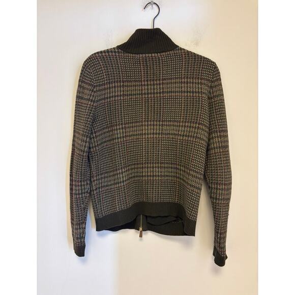 Lauren Ralph Lauren Bomber Jacket Green Glenn Check Plaid Tweed Zip - Picture 3 of 3
